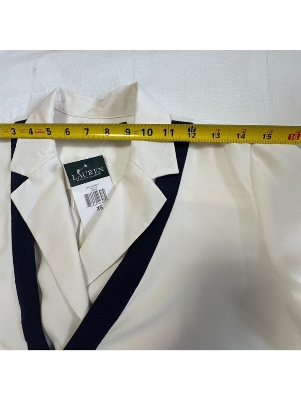 Lauren Ralph Lauren Cream Buttoned Blouse with Notched Collar - Picture 10 of 15